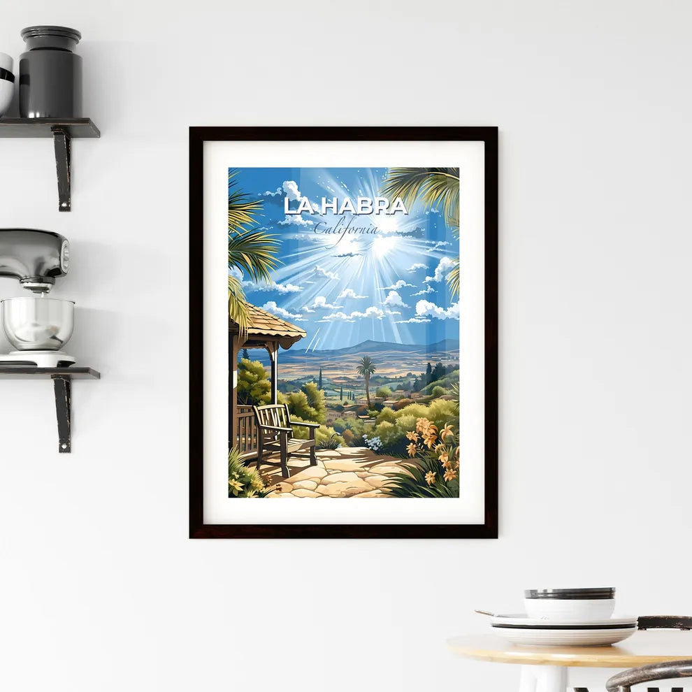 La Habra, California, A Poster of a landscape with a bench and a gazebo Default Title