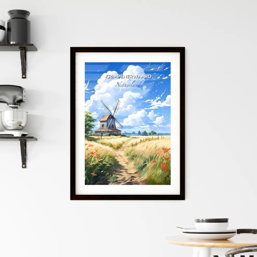Krimpenerwaard, Netherlands, A Poster of a windmill in a field Default Title