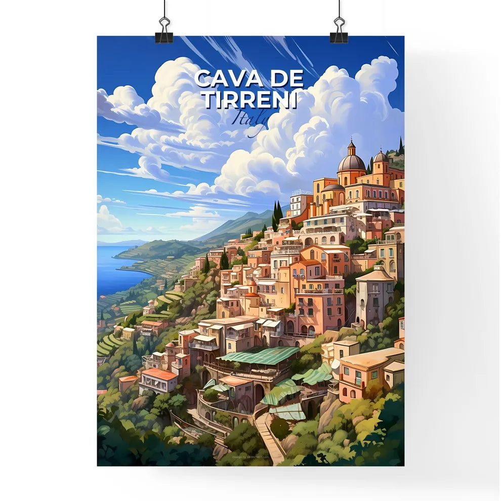 Cava De Tirreni, Italy, A Poster of a city on a hill Default Title
