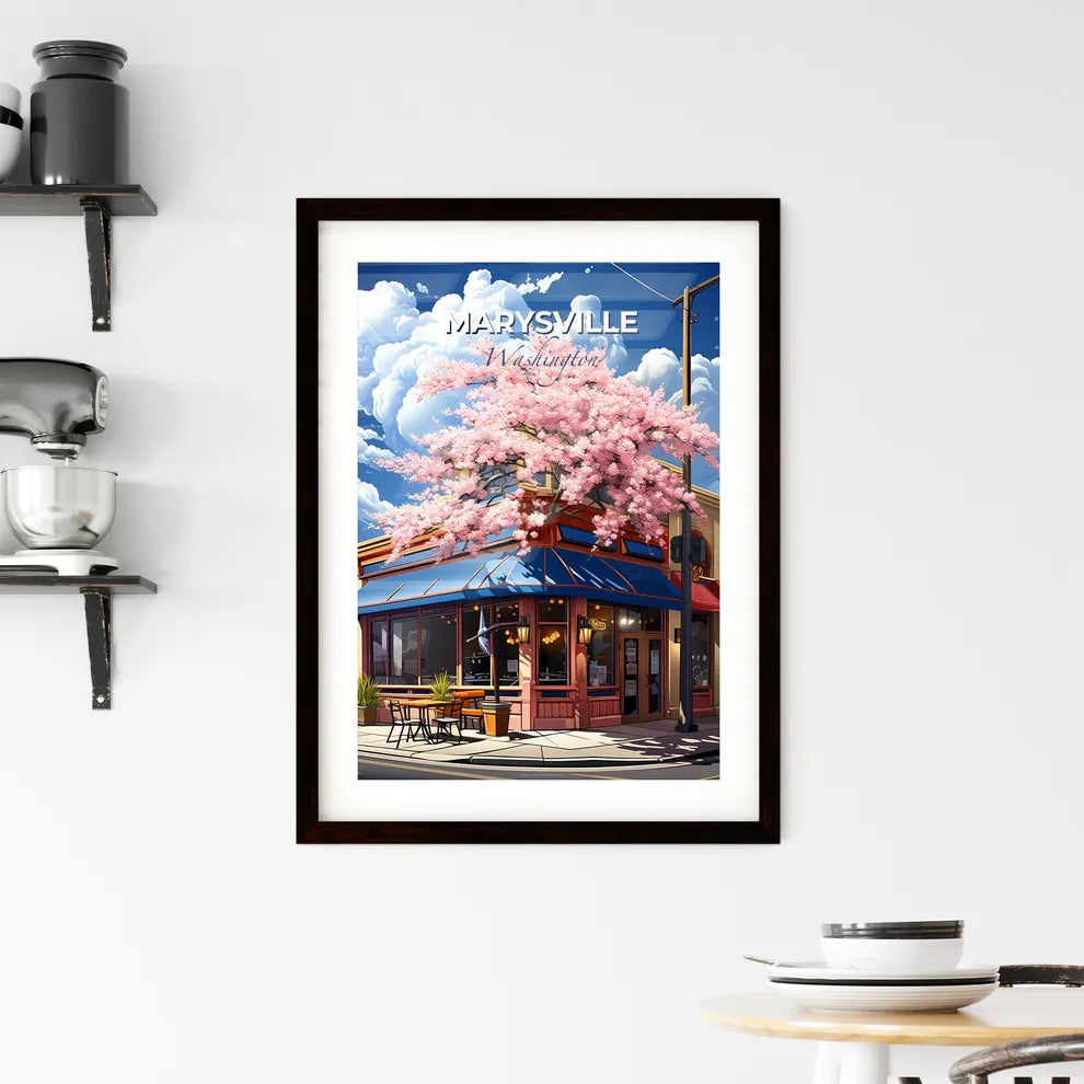 Marysville, Washington, A Poster of a building with pink flowers on the roof Default Title