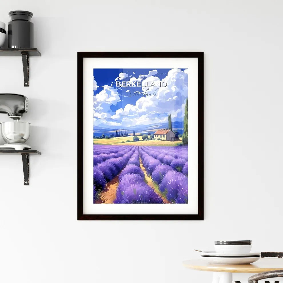 Berkelland, Netherlands, A Poster of a field of lavender with a house in the background Default Title