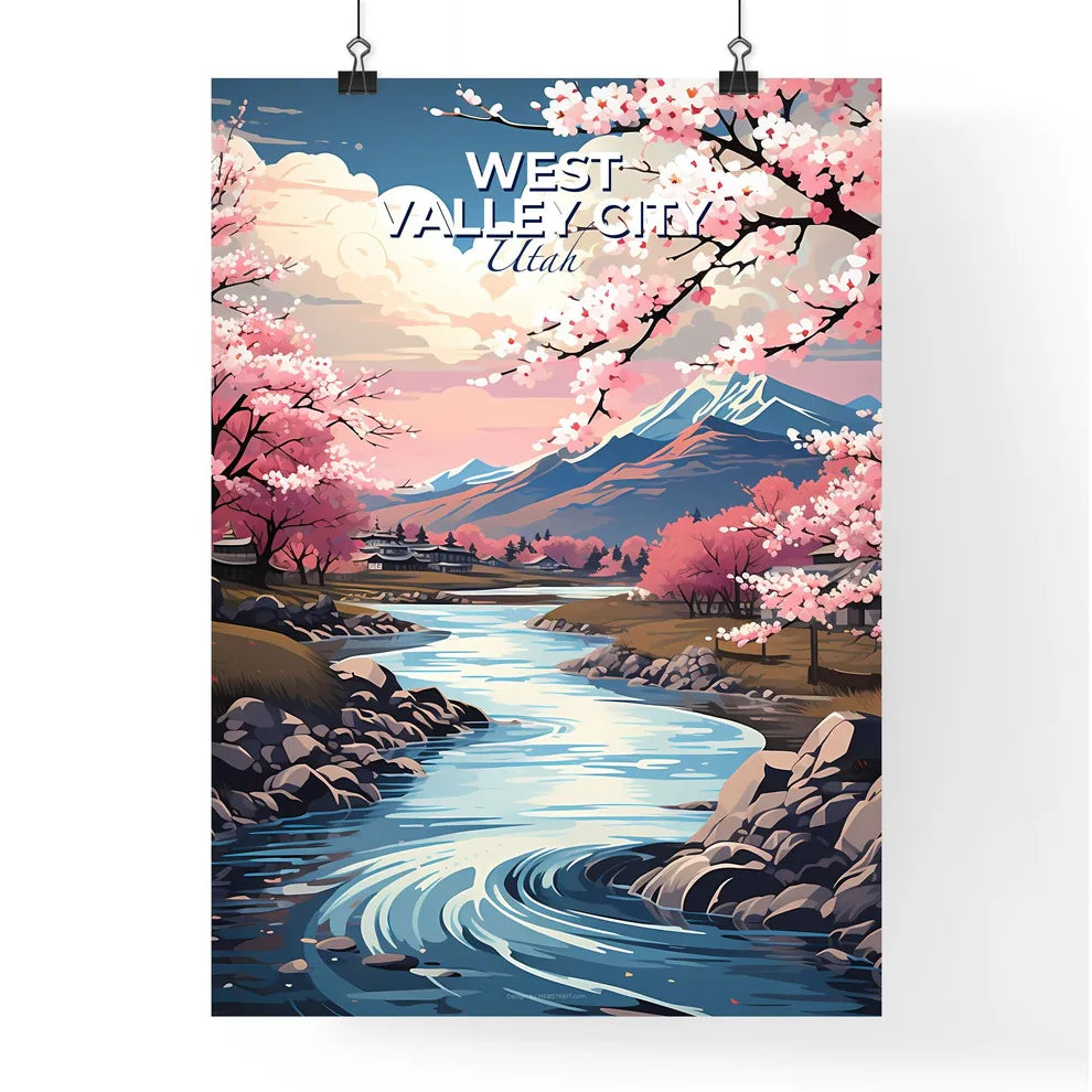 West Valley City, Utah, A Poster of a river running through a valley with pink flowers Default Title