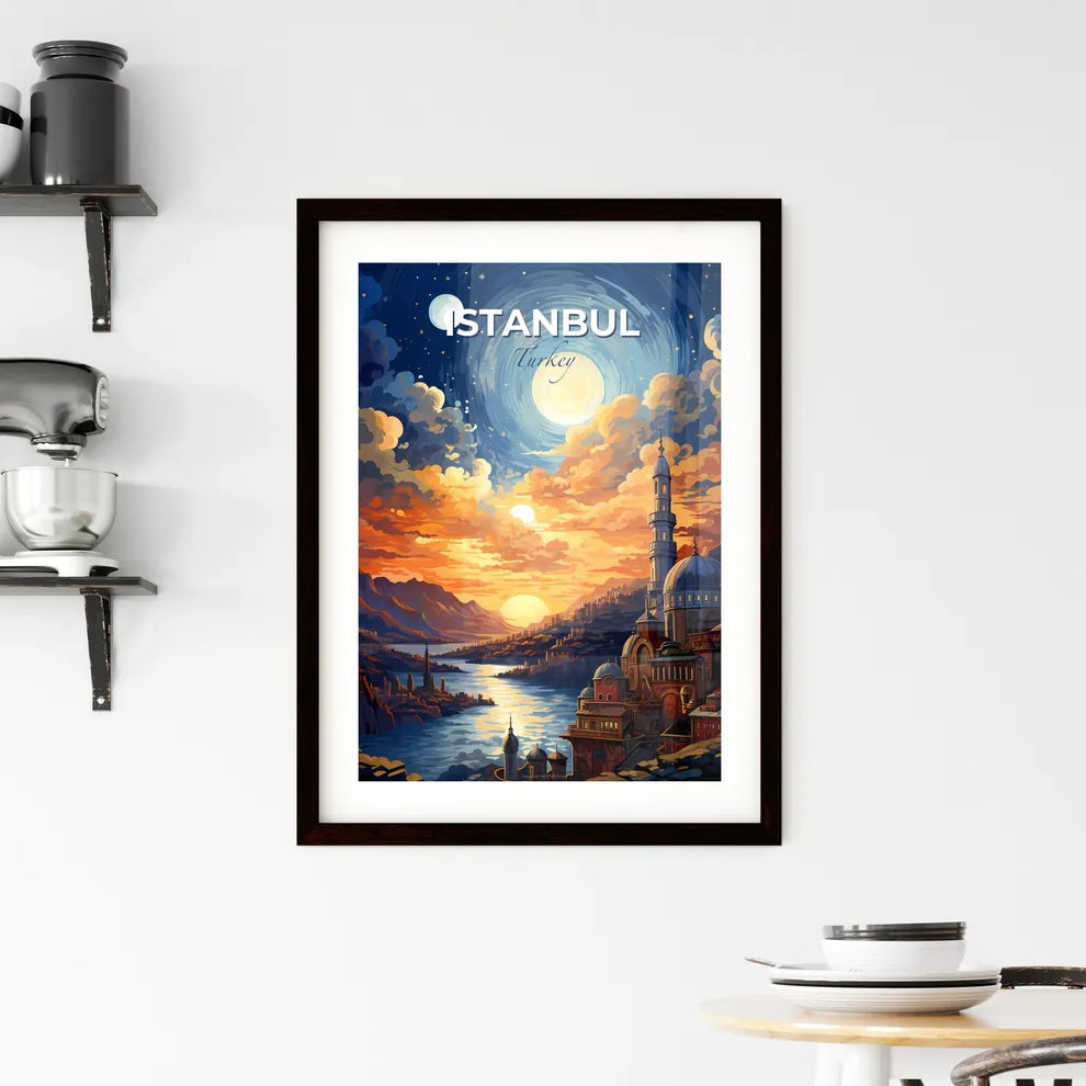 Istanbul, Turkey, A Poster of a city with towers and a river in front of it Default Title