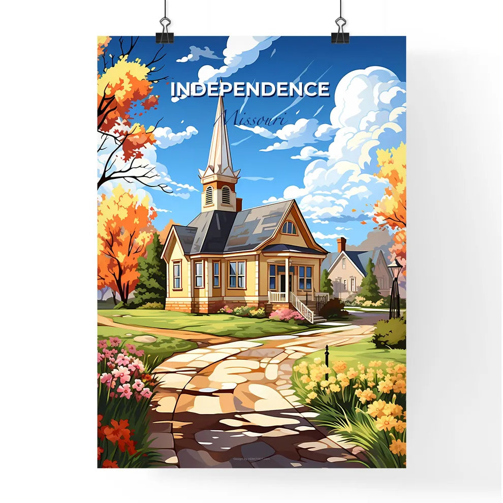 Independence, Missouri, A Poster of a house with a steeple and a garden Default Title