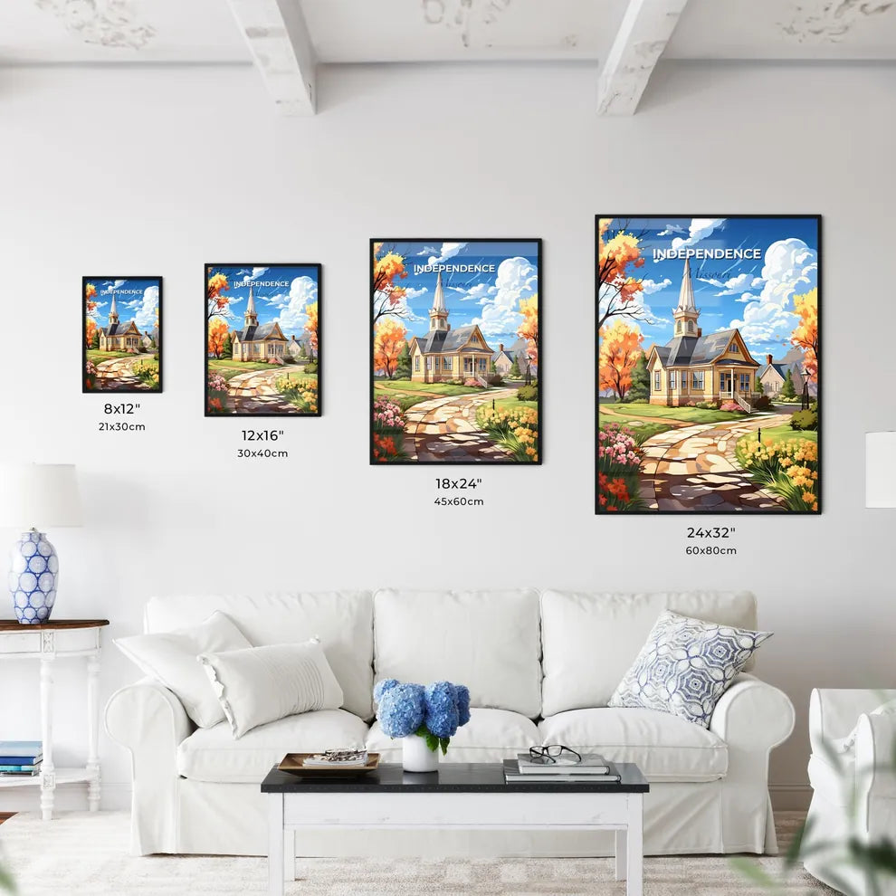 Independence, Missouri, A Poster of a house with a steeple and a garden Default Title