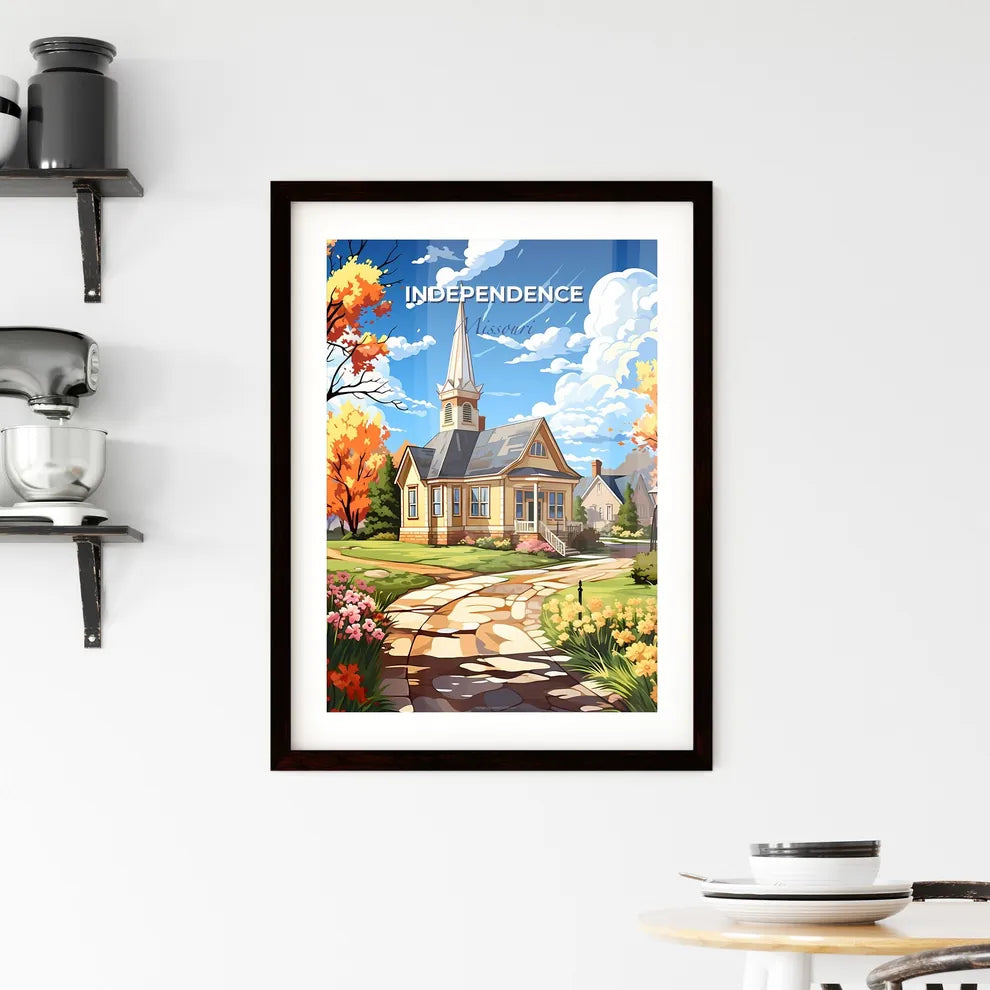 Independence, Missouri, A Poster of a house with a steeple and a garden Default Title