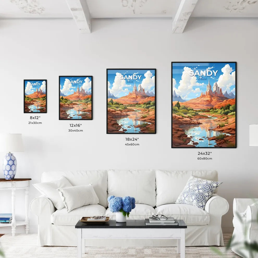 Sandy, Utah, A Poster of a castle on a hill with a river Default Title