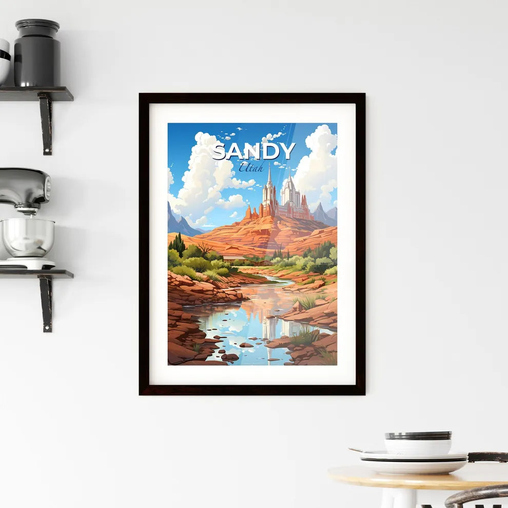 Sandy, Utah, A Poster of a castle on a hill with a river Default Title
