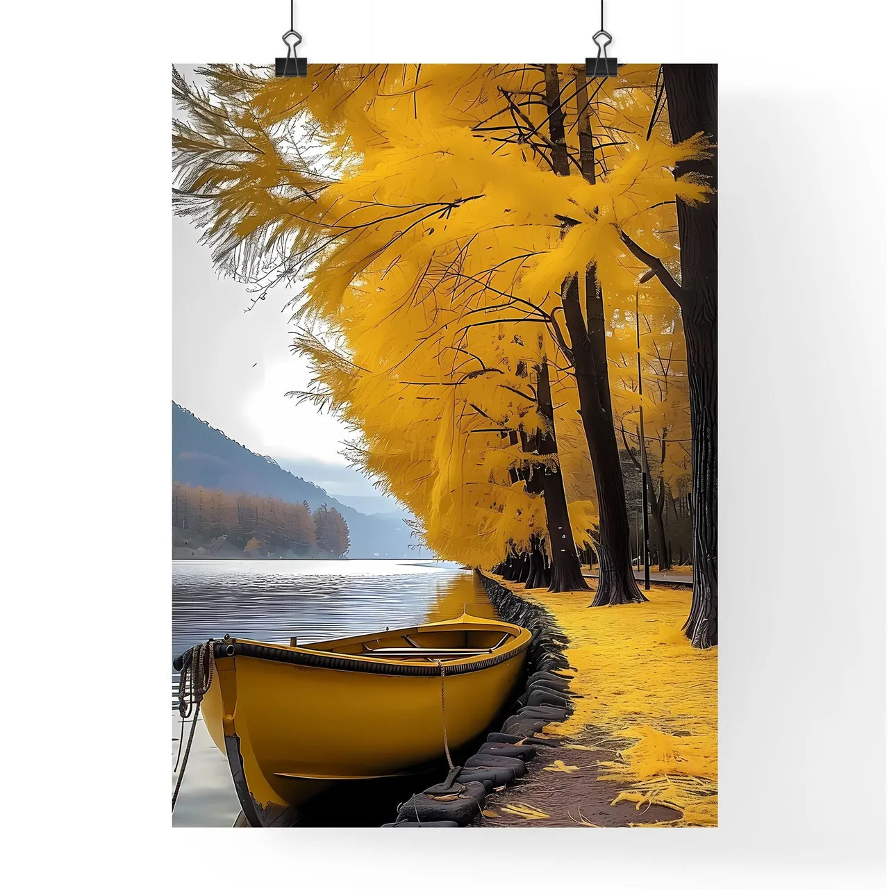 Vivid Autumn Landscape Painting Poster