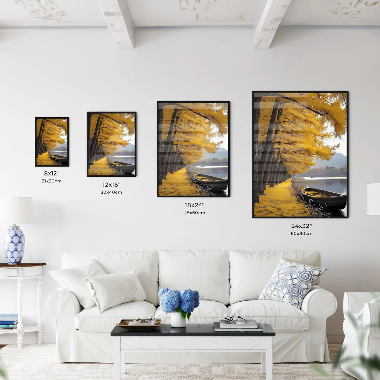 Vivid Autumn Lakeside Painting - Kitchen Hangings