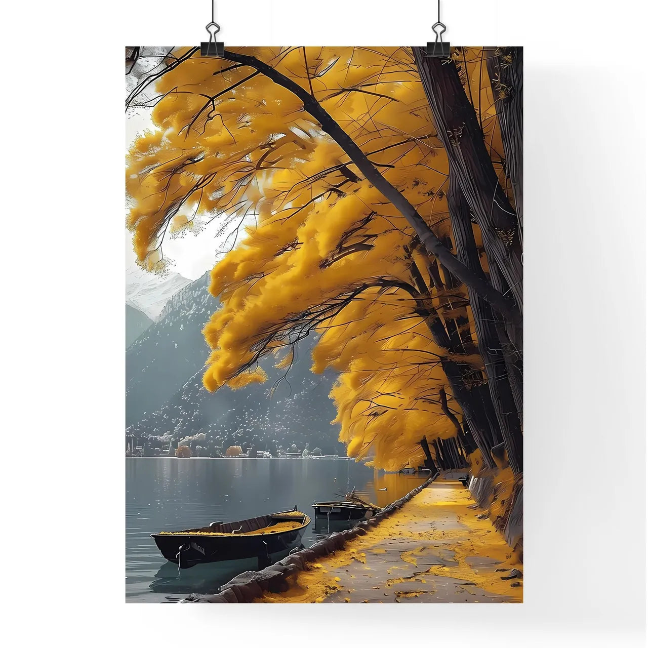Tranquil Autumn Lakeside Serenity Poster