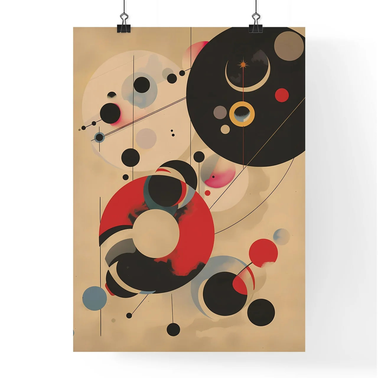 Minimalist geometric abstract painting close Poster
