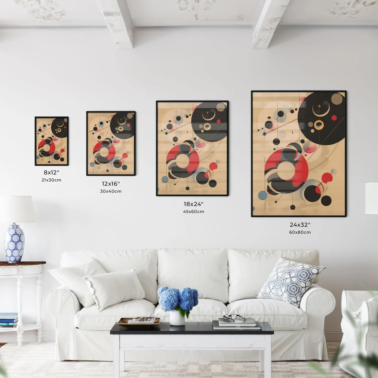 Minimalist geometric abstract painting close - Kitchen Hangings