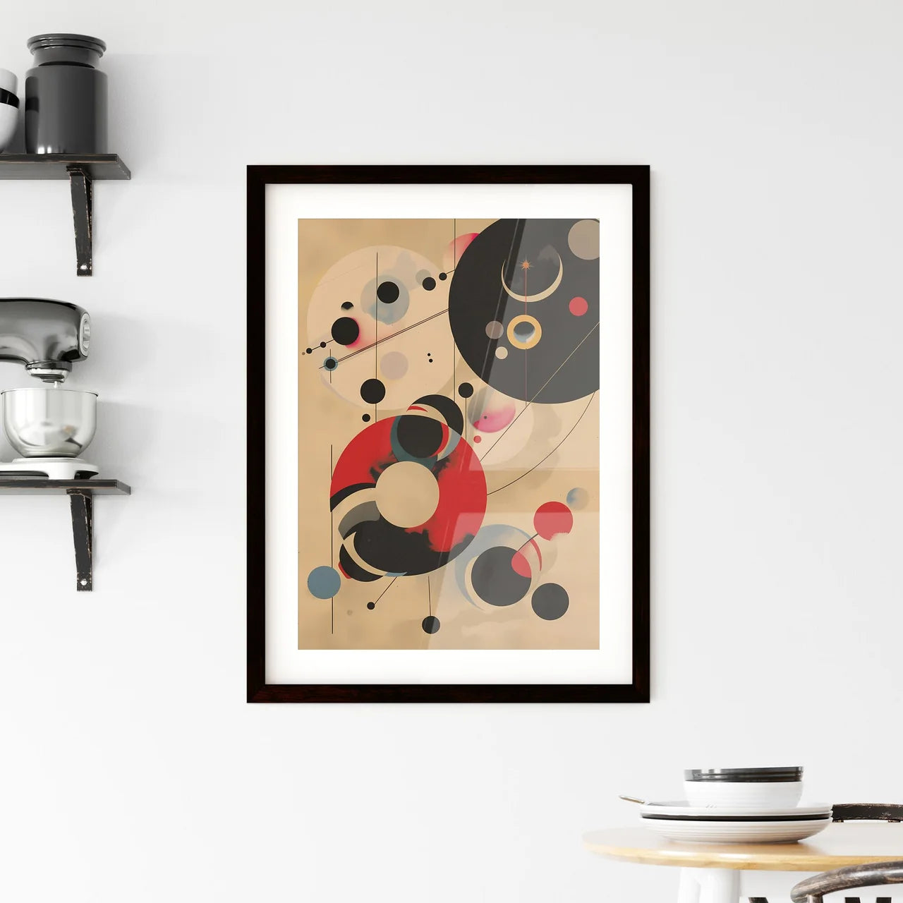 Minimalist geometric abstract painting close Framed Print