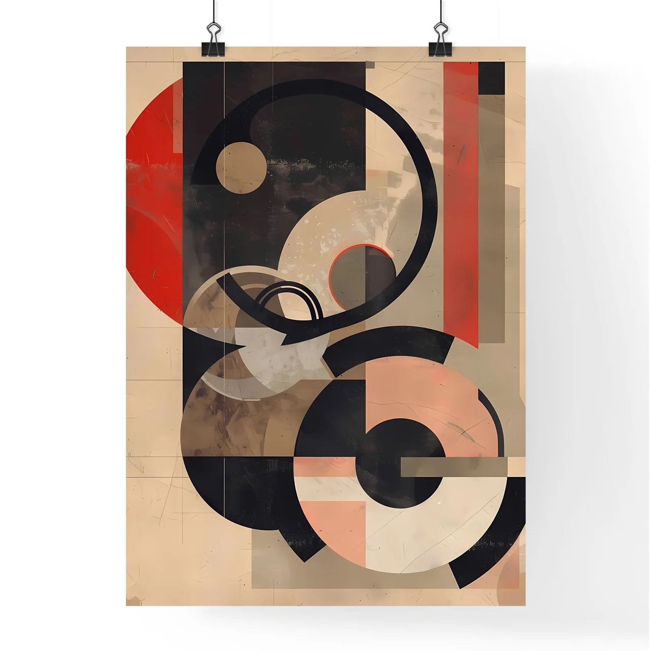 Colorful Abstract Geometric Mid Century Mode Poster