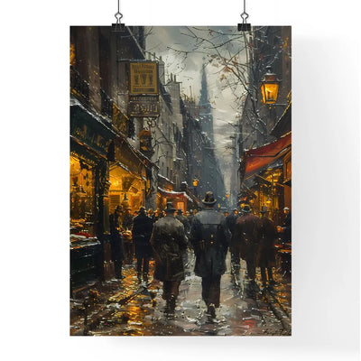 19th Century Painting French Paris Street Scene People Market View Art Painting