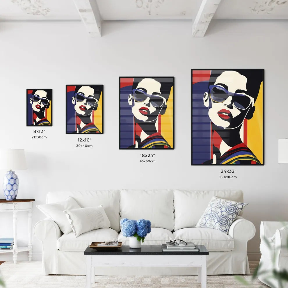 Vibrant Abstract Painting of a Woman Wearing - Kitchen Hangings