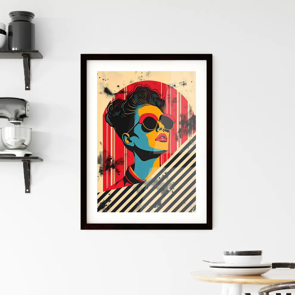 Pop Art Poster Depiction of a Vibrant 1980s  Framed Print
