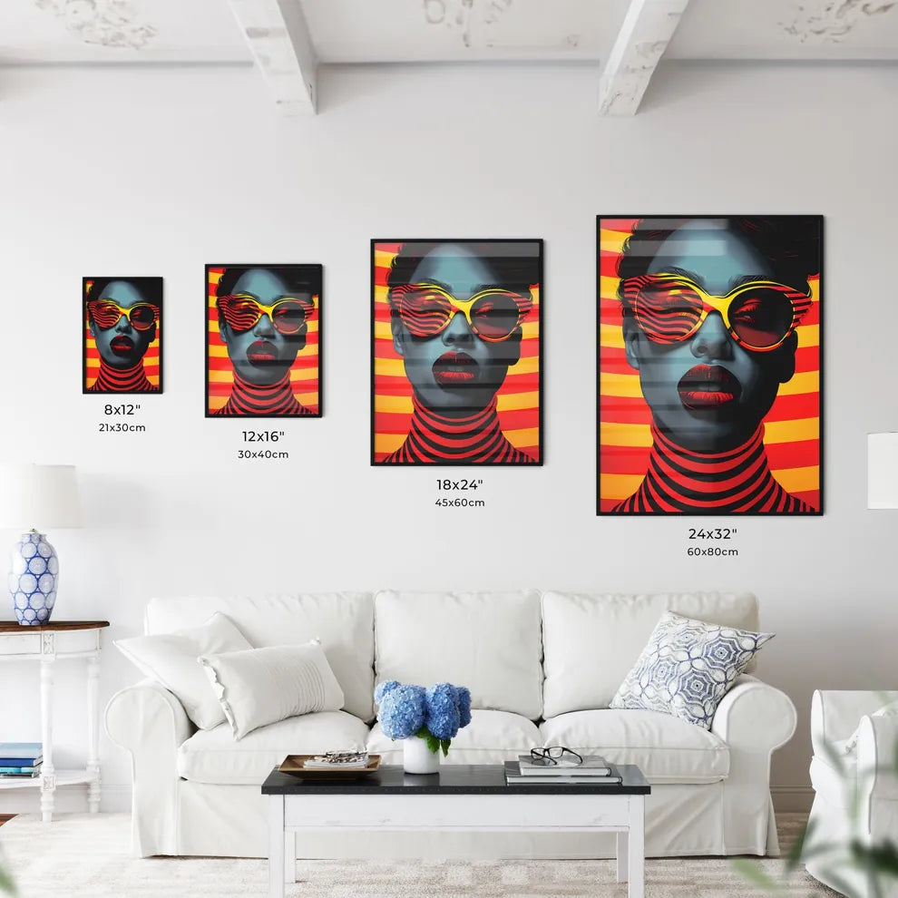 Op Art Retro Poster Vintage 80s Woman Sungla - Kitchen Hangings