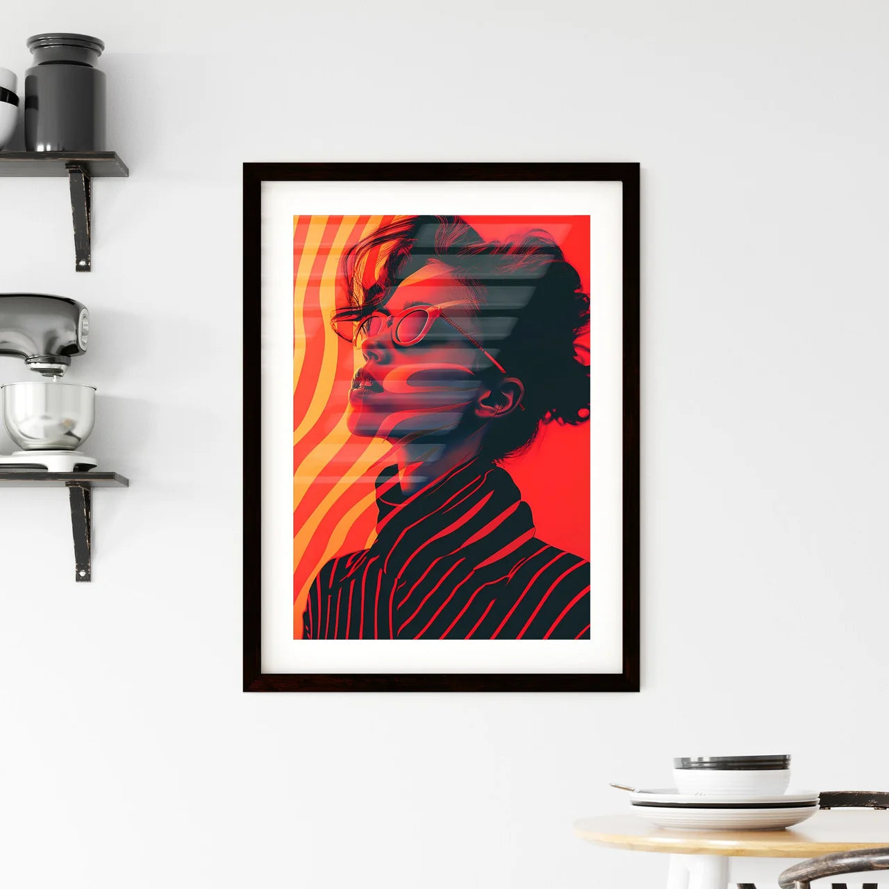 80s Op-Art Portrait Framed Print