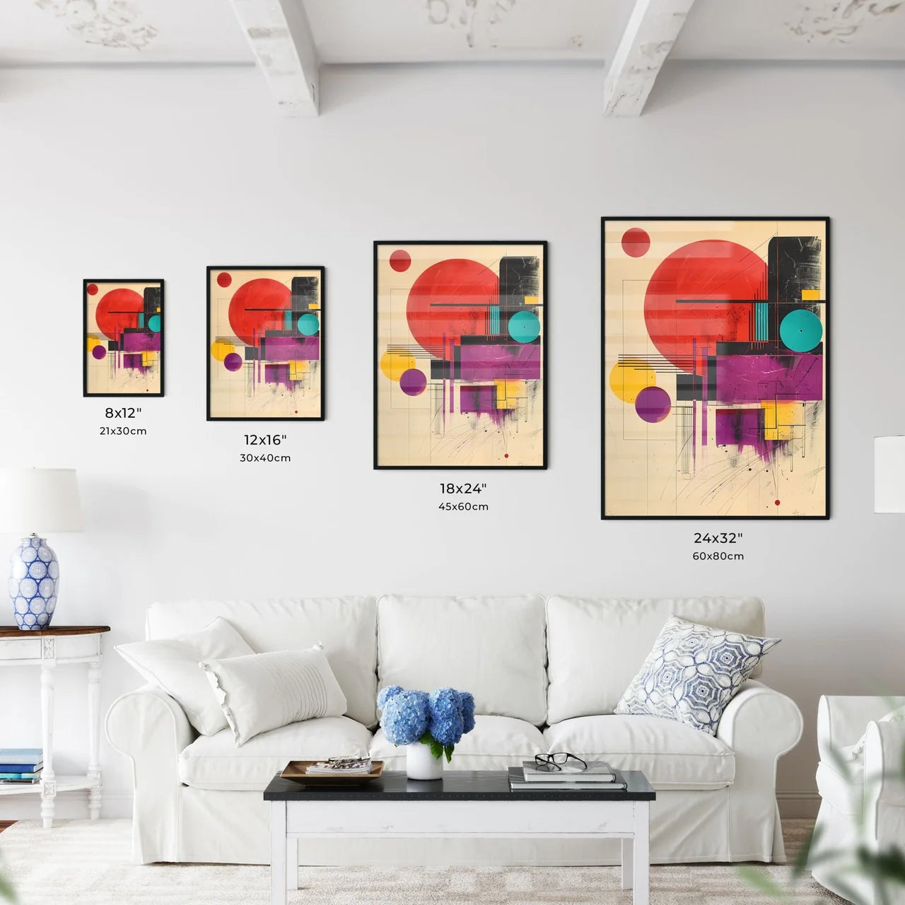 Bauhaus 1919 Abstract Art Circles and Lines  - Kitchen Hangings