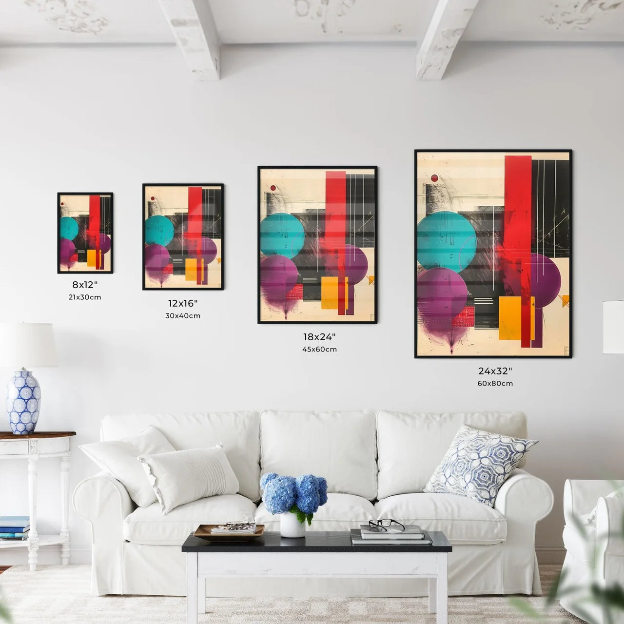 Geometric Bauhaus 1919 Design Artwork Abstra - Kitchen Hangings