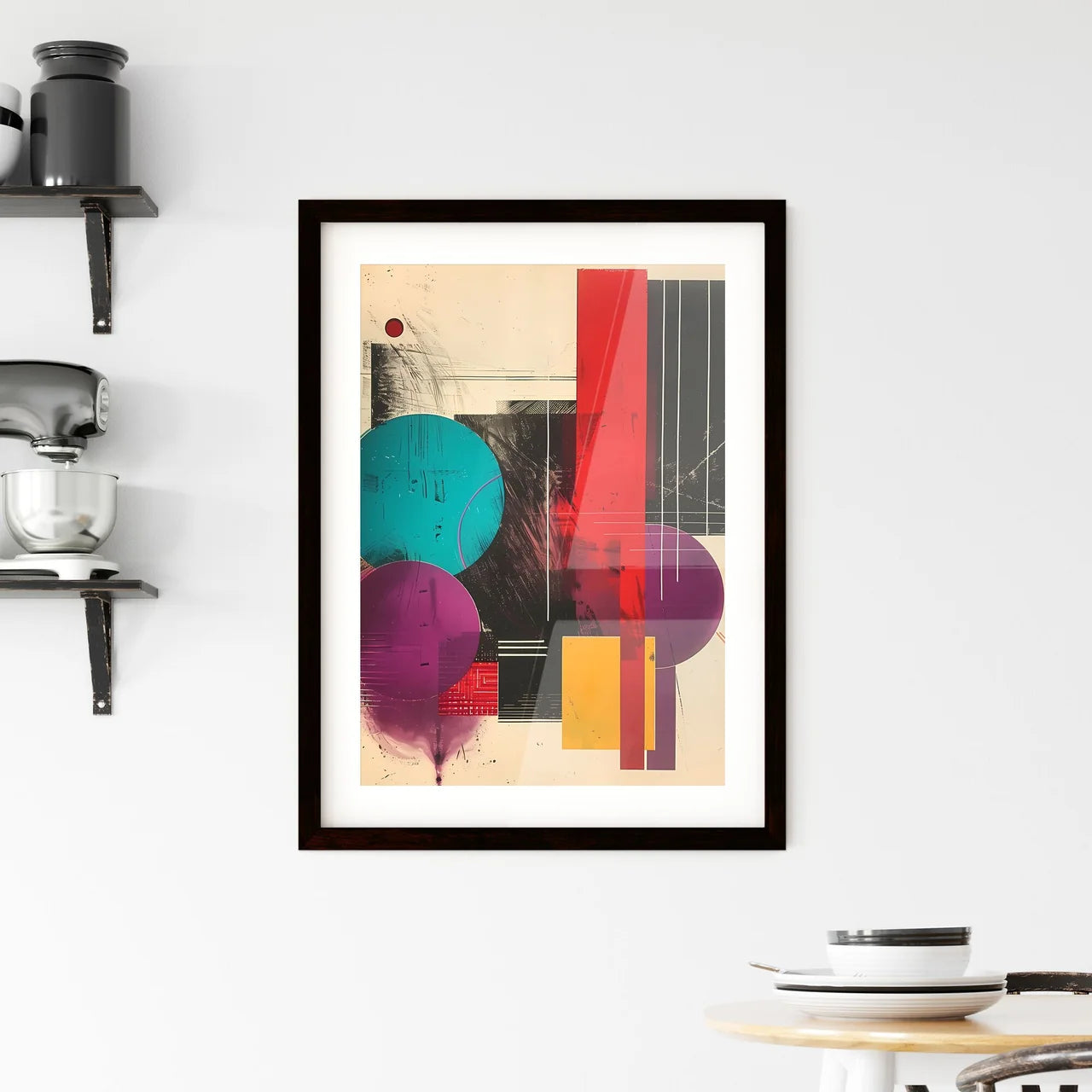 Geometric Bauhaus 1919 Design Artwork Abstra Framed Print