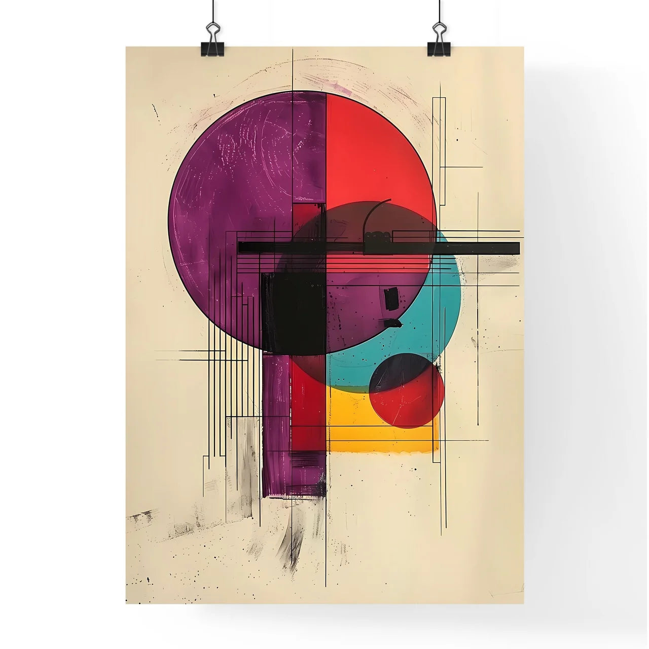 Abstract Bauhaus 1919 Artwork Featuring Vibr Poster