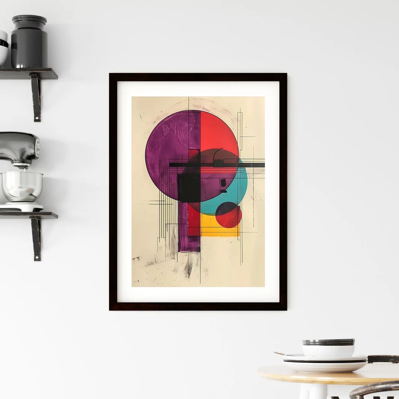 Abstract Bauhaus 1919 Artwork Featuring Vibr Framed Print