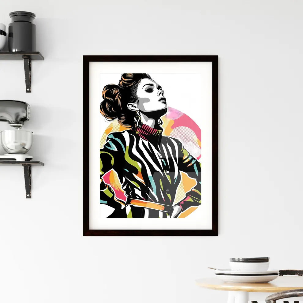 Black and white zebra print woman Framed Print