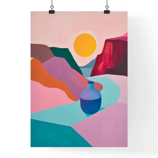 Vibrant Animated Abstract Landscape Painting Poster