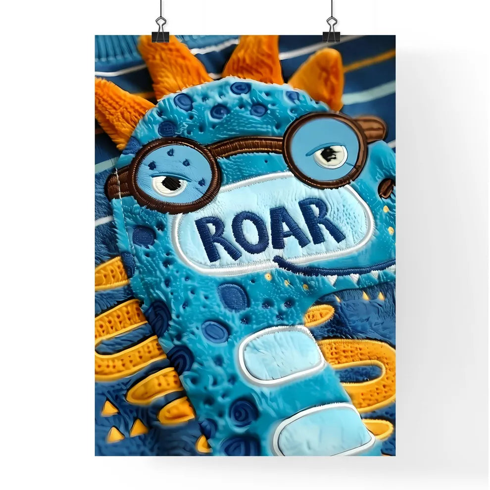 Blue Dino in Spectacles: Vibr Poster