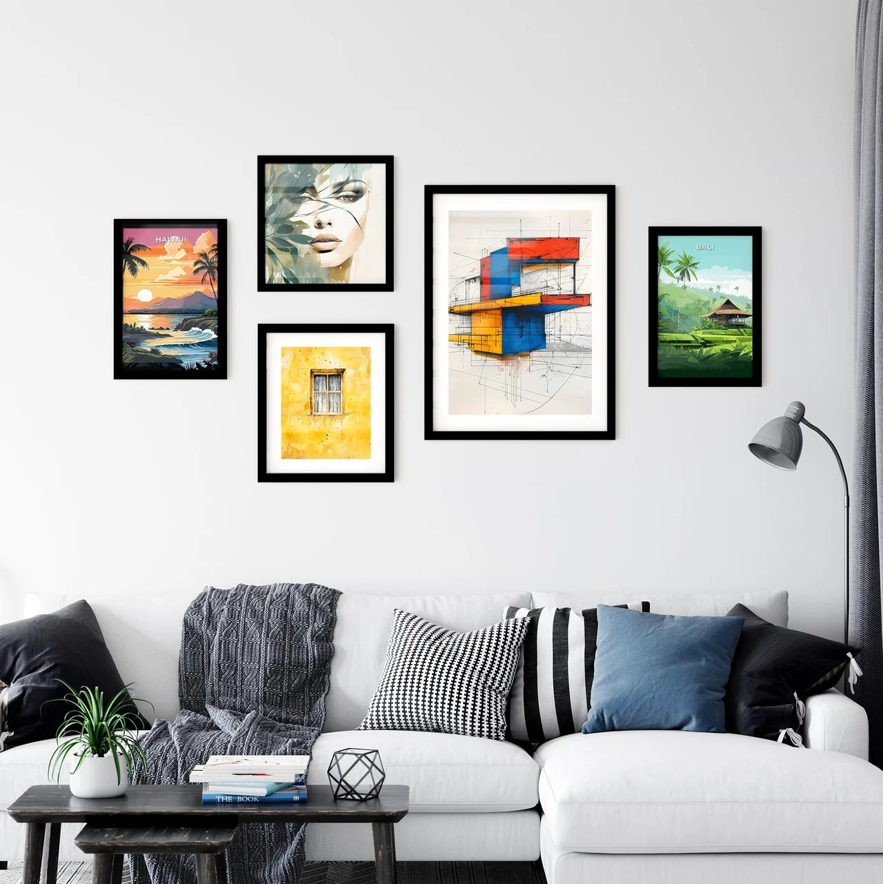 Bold Geometric Suprematist Architecture Sket Wall Art