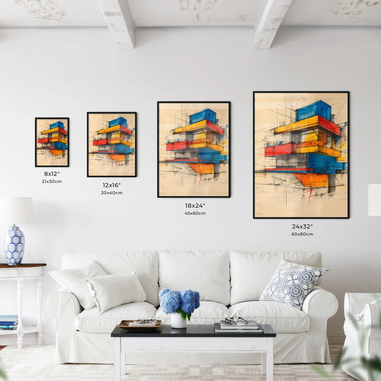 Painting Suprematism Building Sketch - Kitchen Hangings