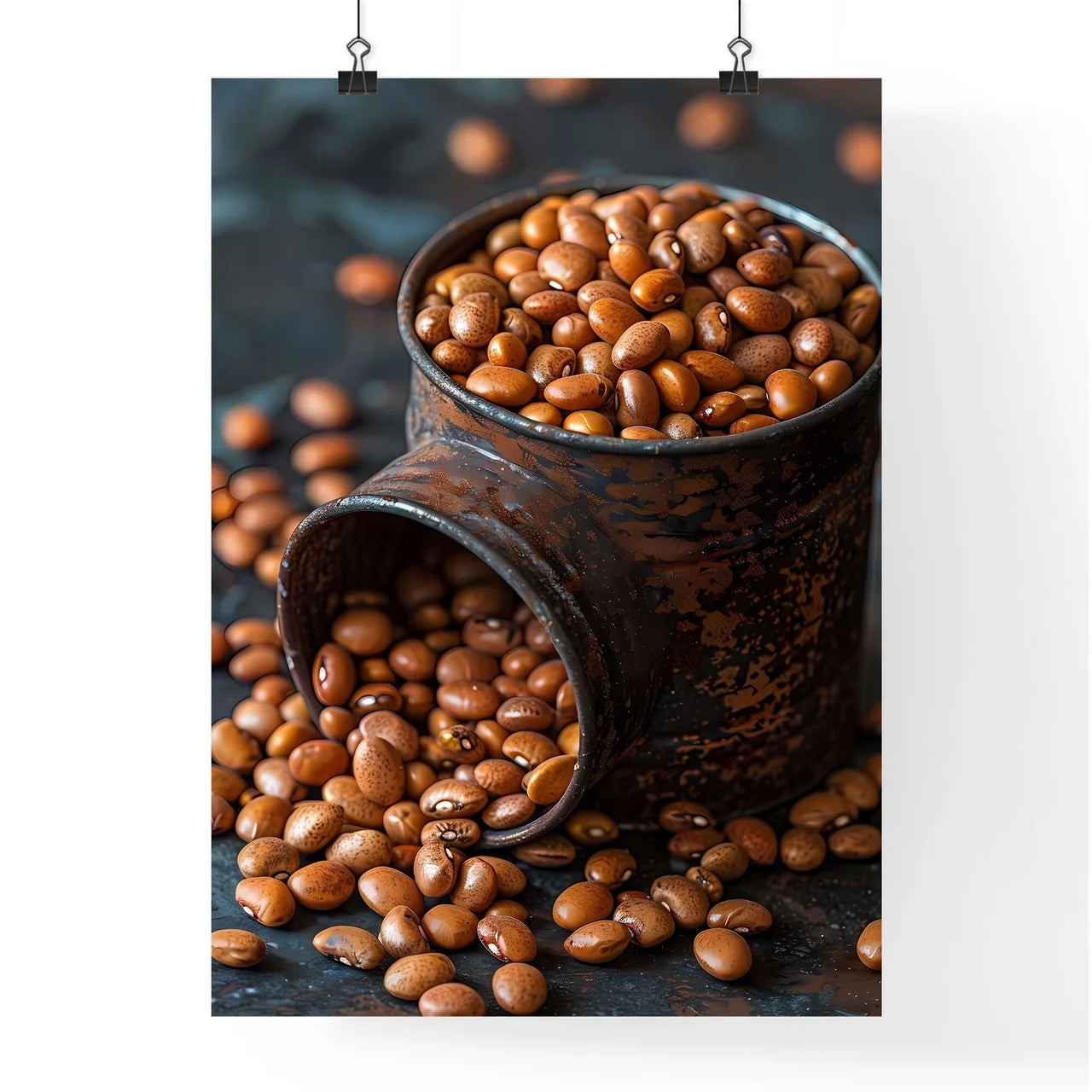 Abstract Brown Bean Burs Poster
