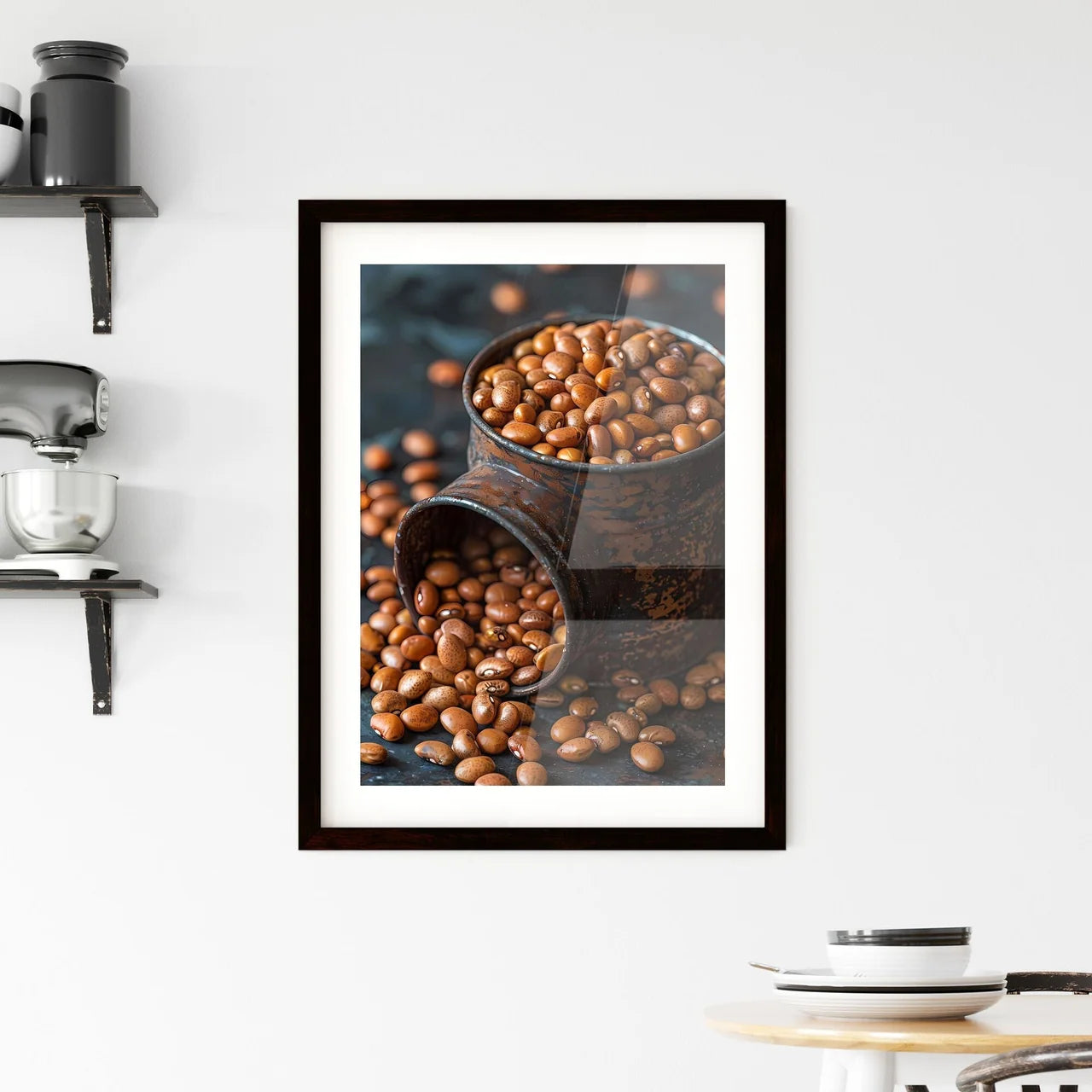 Abstract Brown Bean Burs Framed Print
