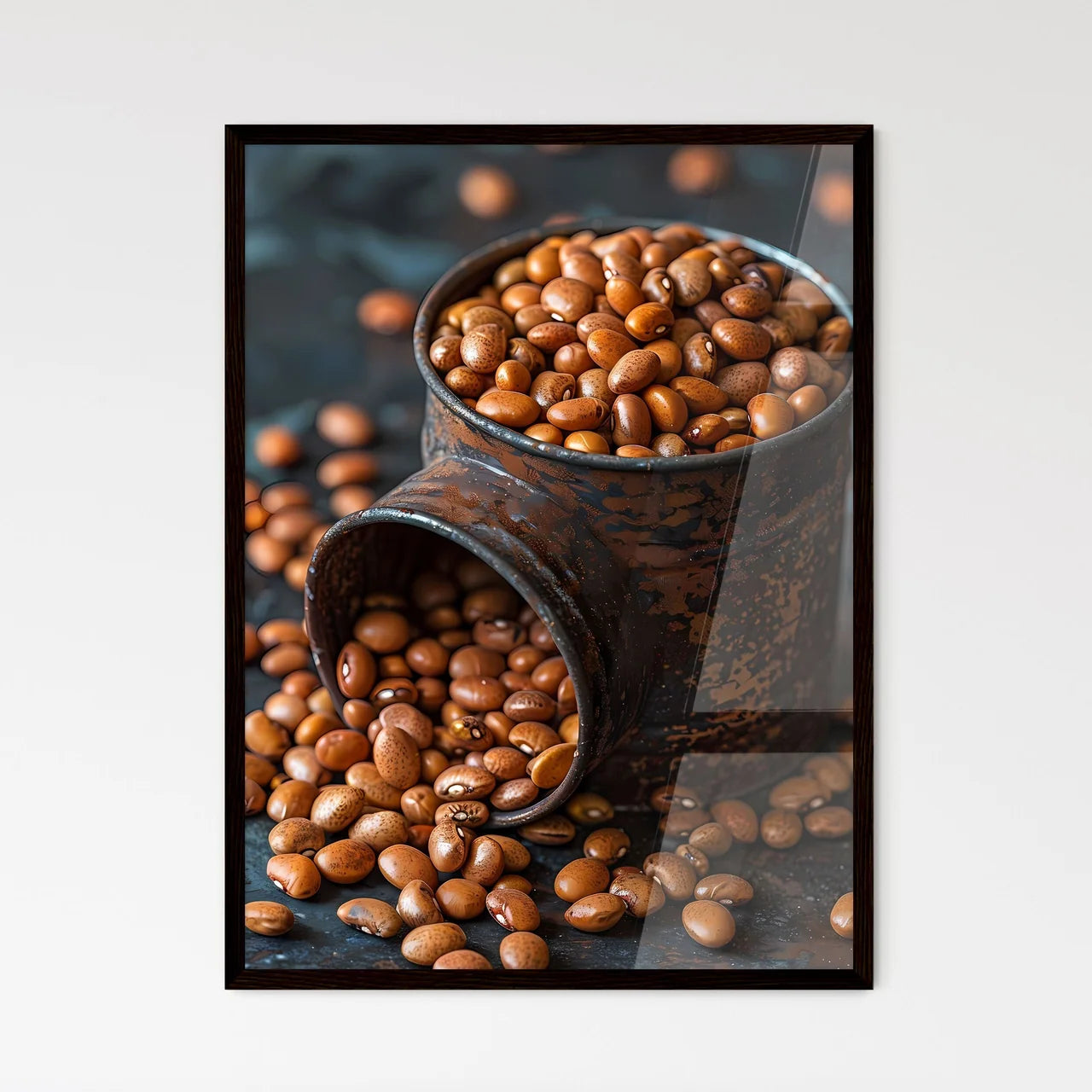 Abstract Brown Bean Burs - Framed Art Print
