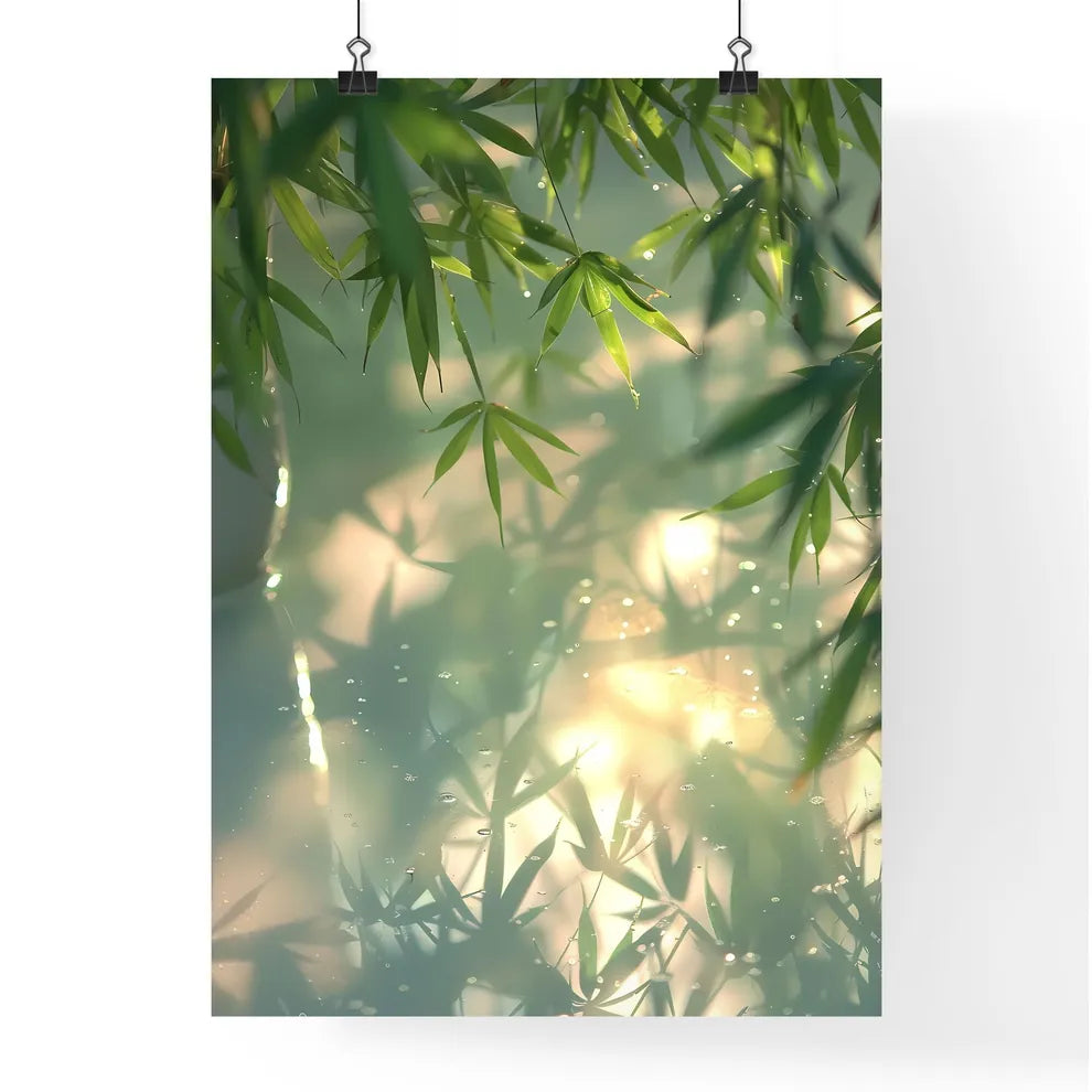 Ethereal Bamboo Leaf Shadows Poster