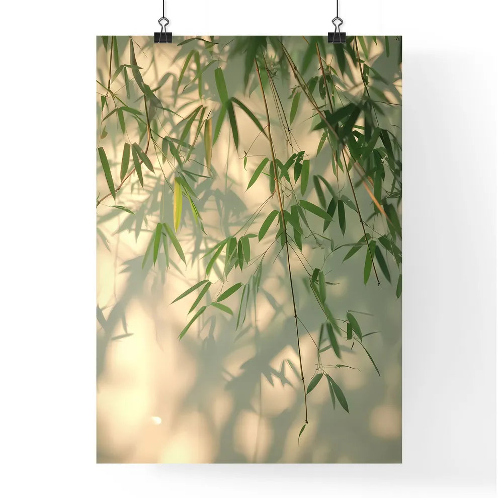 Bamboo Leaf Shadows on Water Poster