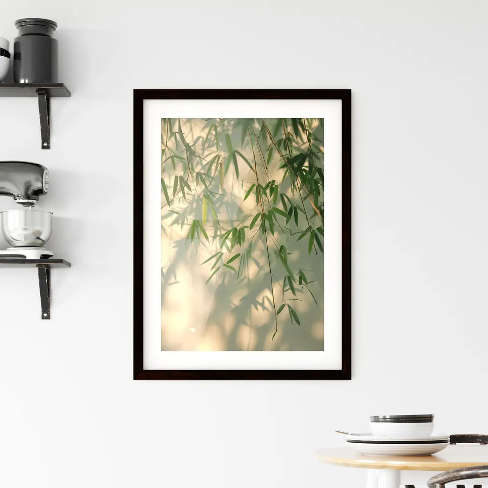 Bamboo Leaf Shadows on Water Framed Print
