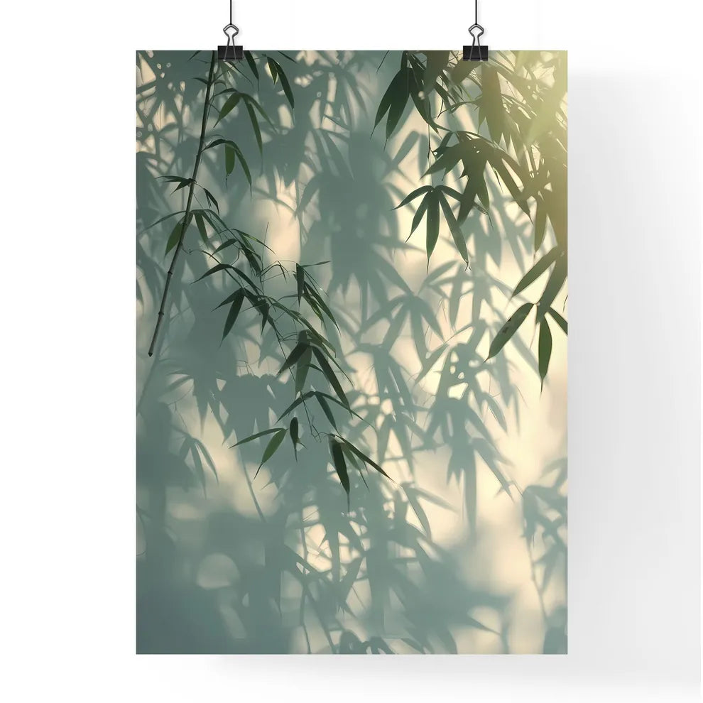 Ethereal Bamboo Shadow Painting Poster