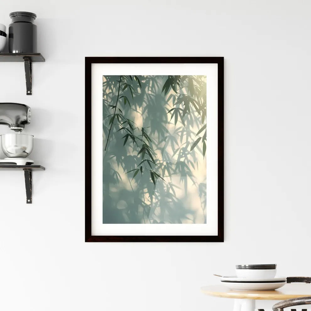 Ethereal Bamboo Shadow Painting Framed Print