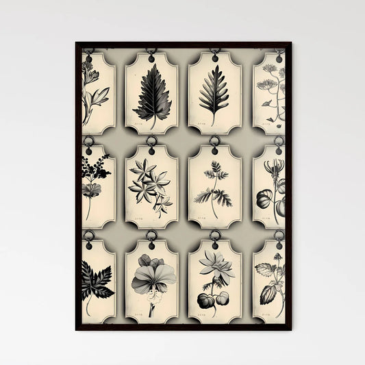 Intricate Halloween Vintage Tag Stickers wit - Framed Art Print