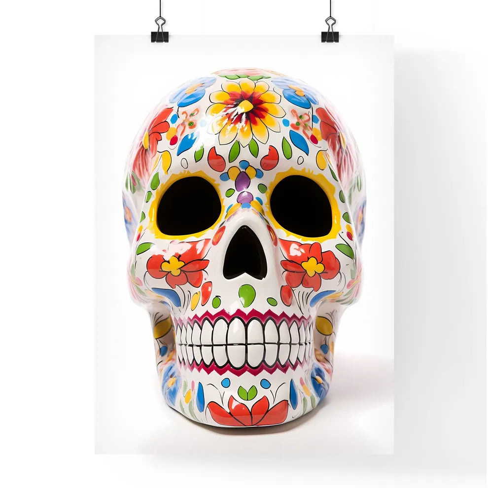 Watercolor Sugar Skull Painting Poster