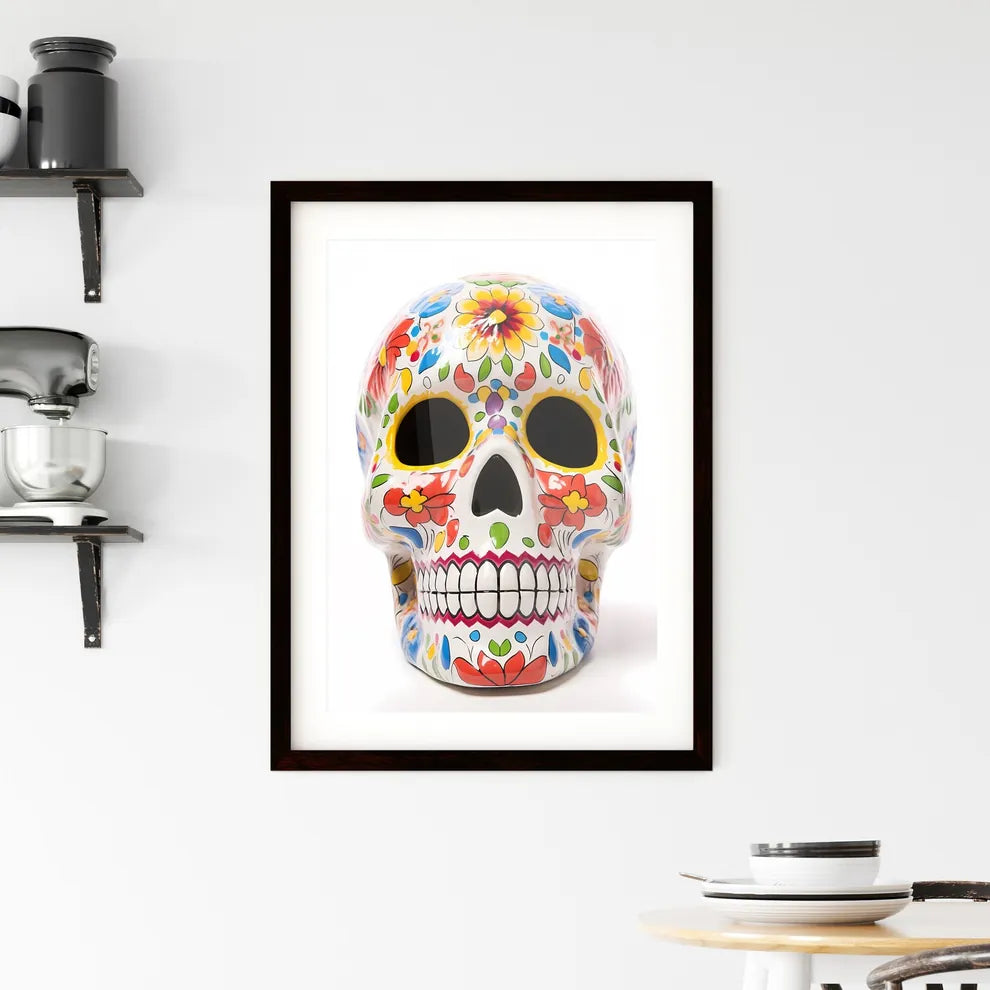 Watercolor Sugar Skull Painting Framed Print