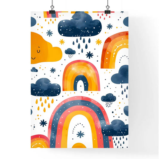 Pastel Rainbow Cloud Pattern Minimalist Art  Poster