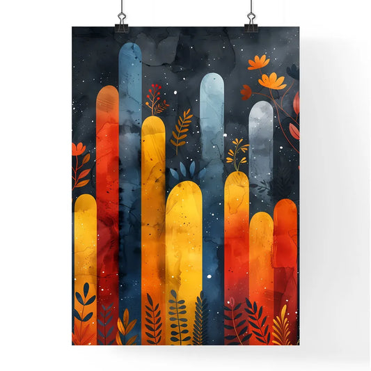 Pastel Rainbow Floral Art Poster