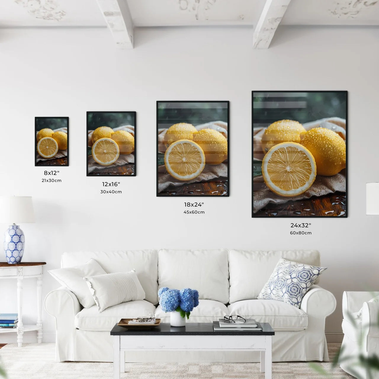 Artistic Lemons in Atmospheric Painting - Kitchen Hangings