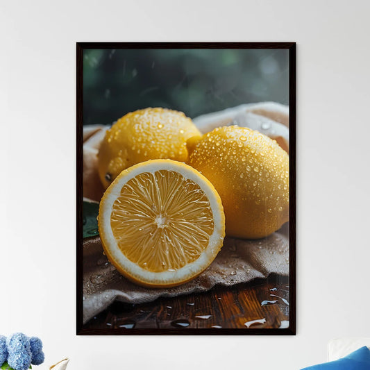 Artistic Lemons in Atmospheric Painting - Framed Art Print