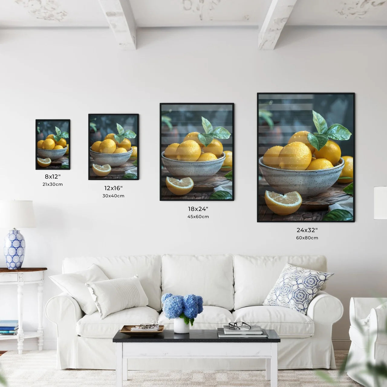 Atmospheric bowl of lemons painting - Kitchen Hangings